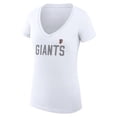thumbnail image 2 of Women's G-III 4Her by Carl Banks White San Francisco Giants Super-Slim Fit Lightweight Dot Print V-Neck T-Shirt, 2 of 3