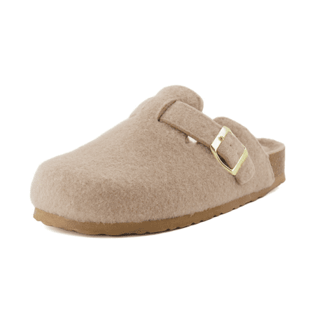 Cushionaire Hana Women's Clogs | Comfortable Vegan Suede Clogs for Women | Slip On Potato Shoes with Cork Footbed & Arch Support | Memory Foam, Wide Widths Available