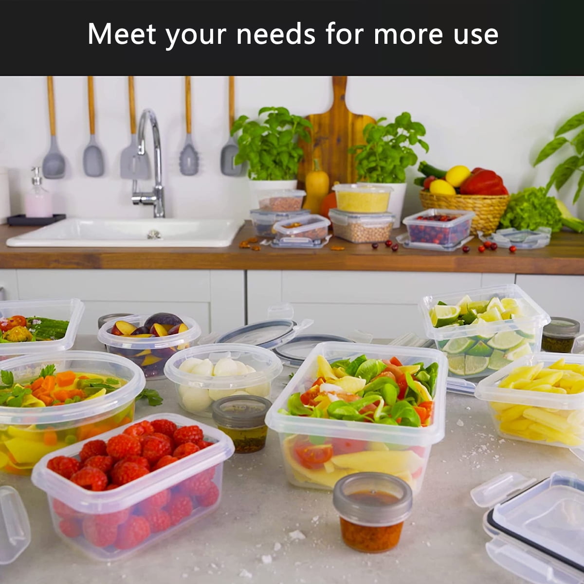 Food Storage Containers 20PCS (10 Containers + 10 Lids), Airtight Plastic Food Containers with Lids, Pantry & Kitchen Containers, Leak-Proof, BPA Free, Microwave & Freezer Safe