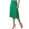 thumbnail image 4 of JBXKXYW Skater Skirt Women's Simple Comfort Basic Stretch A Line Flared Knee Length Skirt Skirts Women Skirt for Women Skirts for Woman(Green,XXL), 4 of 6