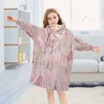 thumbnail image 5 of Wearable Blanket with Sleeves and Pocket Oversized Hooded Sweatshirt 3-14 YR Light Pink Tassels M, 5 of 7