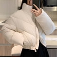 thumbnail image 2 of WRKEKC Veste Courte Matelassée pour Femmes avec Col Montant, Isolation Thermique Hyperwarm, Manteau de Ski en Duvet, 2 of 6