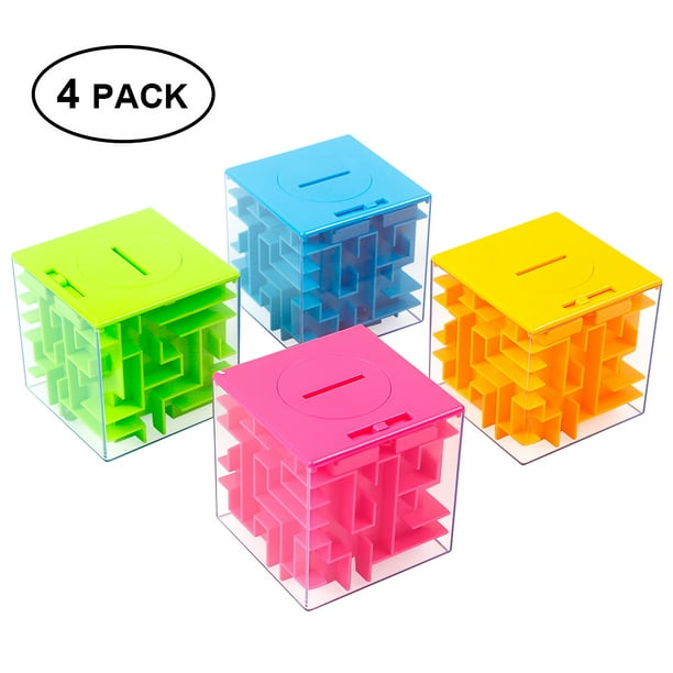 Shininglove 4 Packs Money Maze Puzzle Box for Kids Adults, Perfect
