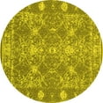 thumbnail image 1 of Ahgly Company Machine Washable Indoor Round Persian Yellow Bohemian Area Rugs, 5' Round, 1 of 4