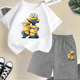 thumbnail image 3 of Conjunto de camiseta y pantalones cortos de dibujos animados de Minions Despicable Me para niños y adolescentes de verano de 2024, ropa para niños y niñas, camiseta de manga corta, traje de moda, 3 of 5