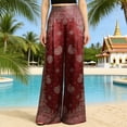 thumbnail image 2 of Jacenvly Women Tops Clearance Women's Elastic Drawstring Printed Jumpsuit Womens Tops Plus Size, 2 of 6