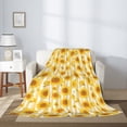 thumbnail image 2 of Sikiie Yellow White Striped Sunflower Cozy Flannel Fleece Throw Blanket: Lightweight & Thick for All Seasons - Perfect for Women, Men, & Kids"80"x60", 2 of 6