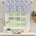 thumbnail image 2 of 2 Pack Blue Geometric Valances for Windows Bedroom Living Room Window Treatments, Watercolor Chevron Abstract Rod Pocket Valance Drapes Short Kitchen Curtains Over Sink 60"x18", 2 of 8