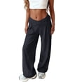 thumbnail image 2 of Flare Pants for Women 2026 Trendy Y2k High Waisted Criss Cross Bell Bottom Casual Loose Pants Streetwear, 2 of 6