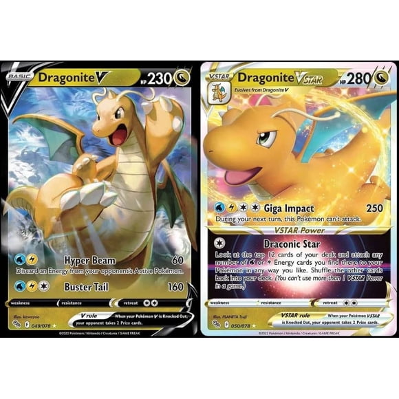 Carta coleccionable Pokémon Dragonite V y Vstar 050/078 Ultra Rare