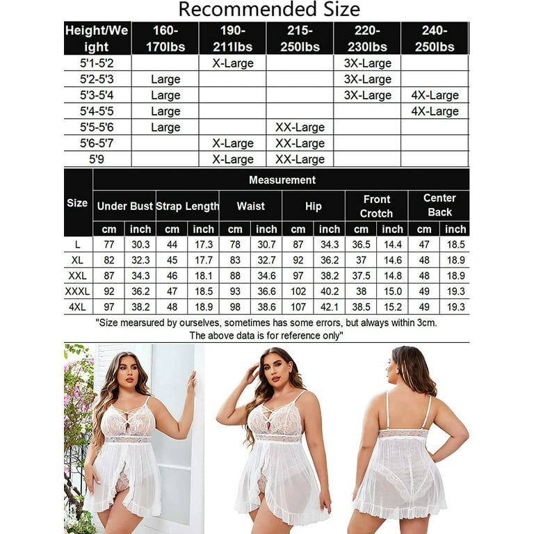 Avidlove Women Plus Size Lingerie Sexy Chemise Floral Lace Mesh Strappy  Exotic Nighty Curvy(GreenL) 