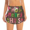thumbnail image 2 of Salouo Ho Ho Ho Merry Christmas Print Women's 2 in 1 Running Shorts Double-Layer Shorts Athletic Workout Gym Yoga Shorts Running Shorts for Women-X-Large, 2 of 7