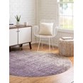 thumbnail image 4 of Unique Loom Del Mar Collection Tapis Rond Contemporain Transitionnel, 6 Pieds, Violet/ivoire, 4 of 10