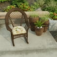 thumbnail image 2 of Jordan Manufacturing 18" x 18" Oasis Nutmeg Beige Leaves Square Tufted Outdoor Wicker Seat Cushion with Rounded Back Corners, 2 of 11