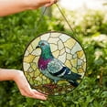 thumbnail image 5 of Mosaic Pigeon Bird Art Round Stained Glass Suncatcher Window Hanging Gift for Bird Lovers, 5 of 6