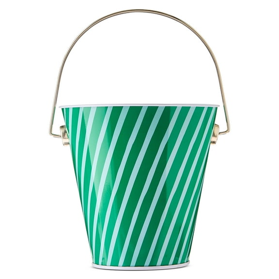 Stripe Tin Pail, Mint, Valentine's Day by Way To Celebrate