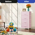 thumbnail image 4 of ModFusion Storage Fabric Dresser with 4-Drawers with Handle – Pink, 4 of 9