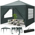 thumbnail image 5 of SANOPY 10' x 10' Straight Leg Pop-up Canopy Tent Easy Two Person Setup Instant Outdoor Canopy Folding Shelter with 4 Removable Sidewalls, With 4 x Ropes & 8 x Stakes, Carrying Bag, Gray, 5 of 12