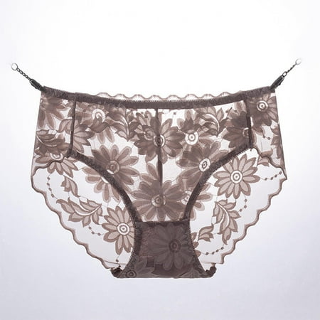 GENGING Panties for Women Womens Clearance Plus Size Solid Color Sexy Roll Back Clearance Items Lace Underwear