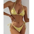 thumbnail image 4 of Xmyrz Swimsuit Women Bathing Suits Filled Bra Stripe Print Spaghetti Strap Leisure Thin Vacation 2Pc Swimsuit Sets Swimwear, 4 of 5