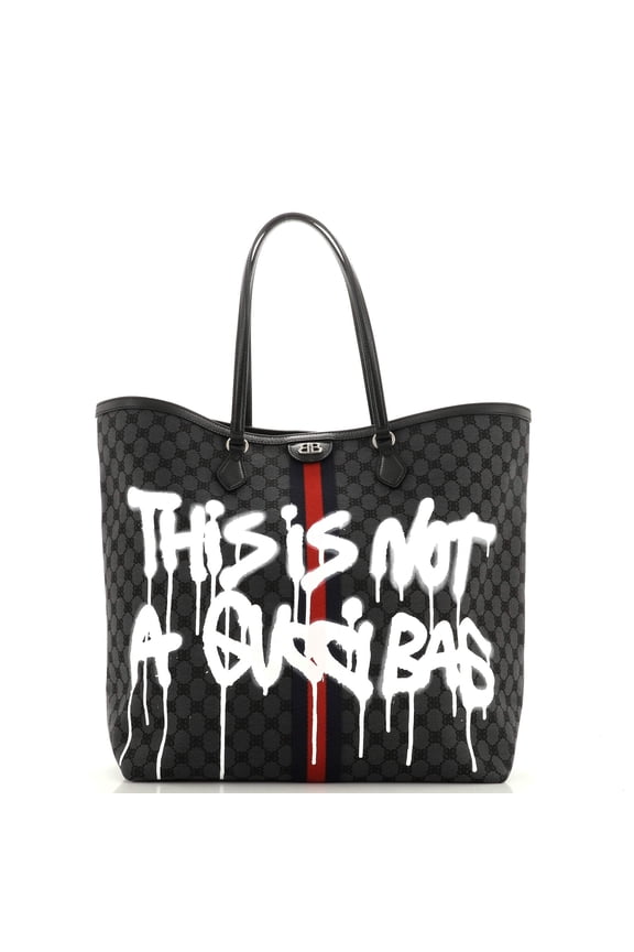 Pre-Owned x Gucci The Hacker Project Tote Graffiti BB Canvas Large By Rebag