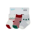 thumbnail image 3 of Carter's Child of Mine Baby Christmas Crew Socks, 3-Pack, Sizes 0M-6M, 3 of 3