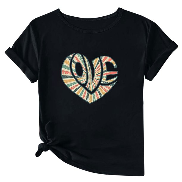 Camisetas de Manga Corta para Mujeres, Camiseta de Cuello Redondo Impresa de Moda, Primavera Y Verano Casual