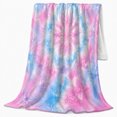 thumbnail image 2 of Pink Blue Pastel Tie Dye Bursts, Dreamy Retro Style for Tie Dye Fans, Soft Spiral Color Pattern and Birthday Gift, Cozy Flannel Blanket for Bedroom and Dorm, Home Decor, 2 of 7