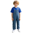 thumbnail image 5 of SONGGE Toddler Girls Denim Overalls Casual Loose Fit Jumpsuit With Tops Outfit Sets For Baby Solid Color Boho Clothing Sets, 5 of 5