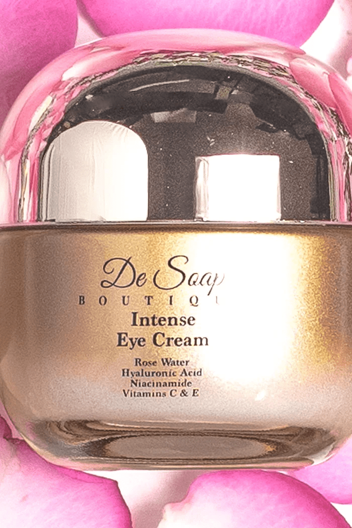 De Soap Boutique Intense Eye Cream Anti Aging – Niacinamide Collagen Eye Cream for Women – Hyaluronic Acid Under Eye Cream Enriched with Rose Water, Vitamin C and E