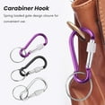 thumbnail image 2 of 7 Pcs 5# Screw Lock Mini Multicolor Aluminum Carabiner Hook w Keyring, 2 of 9