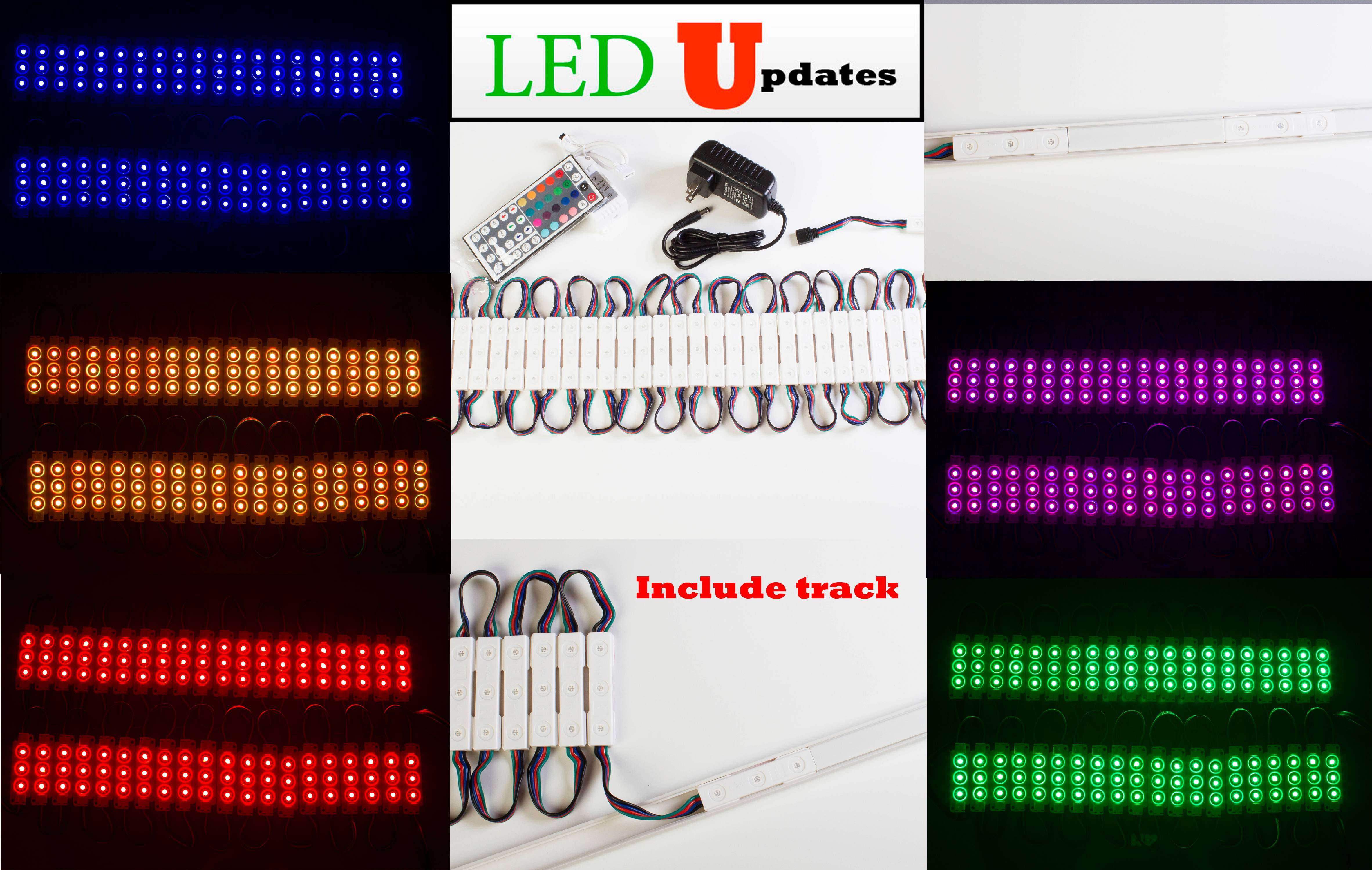 LEDUPDATES Color Change Storefront RGB LED Light with Track and UL