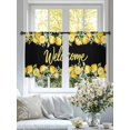 thumbnail image 4 of Yellow Lemons Sheer Curtains 54 Inch Length 2 Panels Set Window Treatments, Summer Fruits Leaves Botanical Black Rod Pocket Semi Curtains for Living Room/Bedroom/Kitchen Décor, 104"W x 54"L, 4 of 7