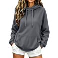 thumbnail image 5 of Hoodies for Women Drawstring Pullover Hoodie Long Sleeve Womens Hooded Sweatshirt, 5 of 7