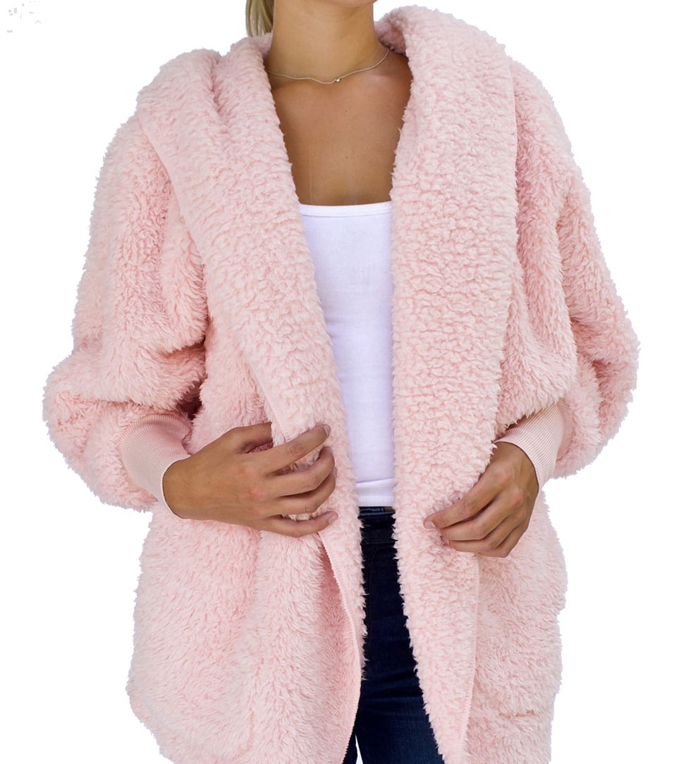 nordic beach hooded plush cardigan
