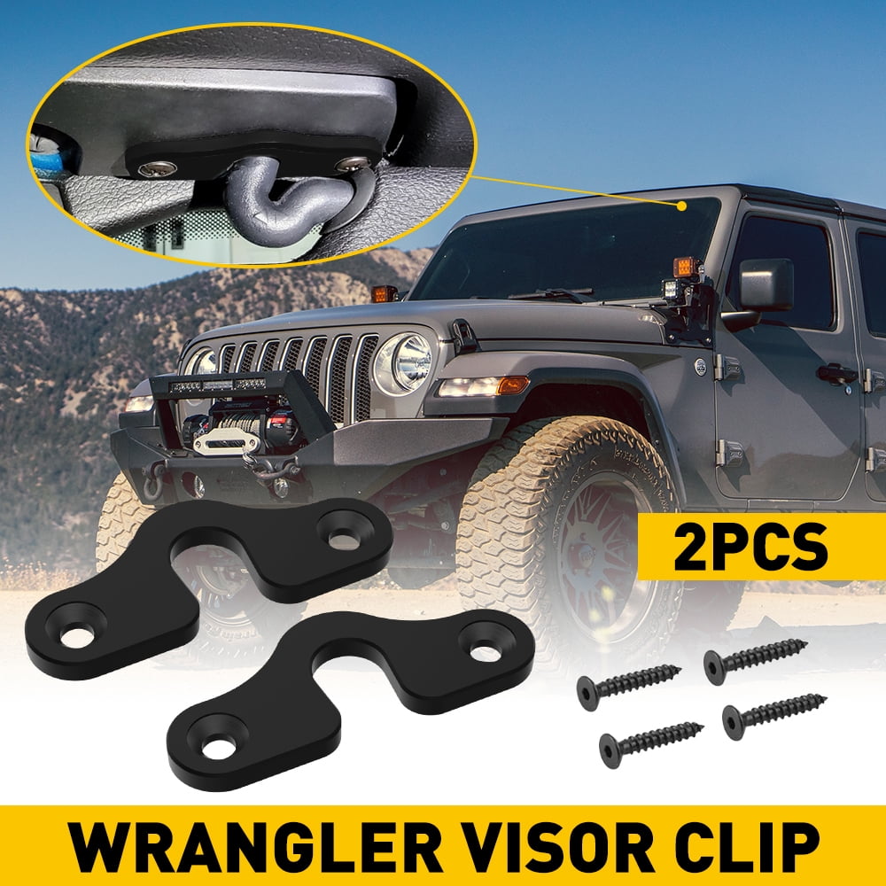 Sun Visor Repair Kit Heavy Duty Sun Visor Clips Compatible with Jeep  Wrangler JK 2018/ Wrangler 2018-2022/ Gladiator 2020-2022 , Pack of 2 -  
