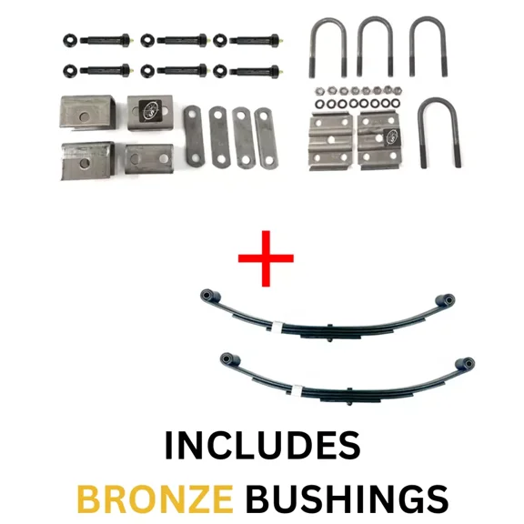 Fully Greaseable 3,500 lbs. Trailer Suspension Kit Incl. Leaf Springs, Hanger & Ubolt