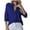 01 Royal Blue, variant on Womens Casual Button Down Shirts V Neck Long Sleeve Collared Office Work Blouses Tops, XL Grey Blue