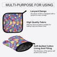thumbnail image 3 of Yayeee Oven Mitts and Pot Holder Set of 4 Heat Resistant Kitchen Gloves Baking Hot Pad, Yellow Wavy Plaid, 3 of 5