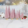thumbnail image 2 of 8 Pcs Artificial Mini Christmas Trees, Miniature Pine Trees Sisal Trees with Wood Base Tabletop Christmas Tree for Christmas Xmas Holiday New Year, 2 of 10