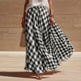 thumbnail image 7 of GUACER Gingham Maxi Skirt for Women Boho Plaid Tiered High Waisted A-Line Long Skirts Flowy Summer Beach Swing Skirts, 7 of 7