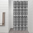 thumbnail image 2 of Black Geometric Triangle Striped Pattern Shower Curtain 36"x72" ,Bathroom Decorative Shower Curtains Set with 12 Hooks,Modern Waterproof Washable Shower Curtain, 2 of 6