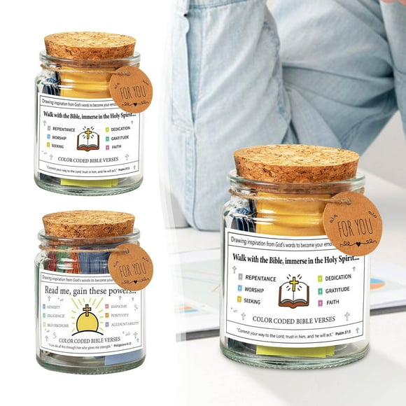 Fiudx Frasco con Versículos Bíblicos, Regalo de Apoyo Emocional, Inspiración para La Devoción, 50 Versículos Únicos para Animar, Diseño Portátil, Guía Espiritual, Tamaño Compacto, Perfecto para Todas