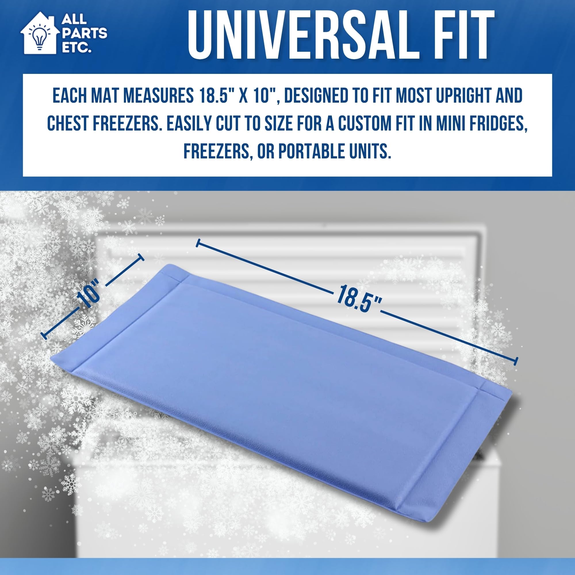 Anti-Frost Freezer Mat - No Frost Ice Prevention Liner Pads, Reusable Freezer Shelf Mats Kitchen Accessory Helps Prevent Ice Build-Up and Improve Airflow for Refrigerator, Fits Most fridges (4)