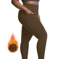 thumbnail image 4 of Pitauce Fleece Lined Leggings with Pockets for Women, Womens Plus Size High Waisted Yoga Pants Tummy Control Leggings Fall Winter Insulated Yoga Leggings for Workout Running, 4 of 7