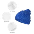 thumbnail image 3 of Yiaed Blue Glitter Print Winter Beanie for Men Women, Fleece Lined Beanie Soft Warm Knit Hat Ski Stocking Cuffed Ca, 3 of 6