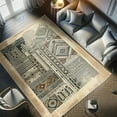 thumbnail image 4 of Ambesonne Southwestern Decorative Rug Carpet, Weathered Geometric, 2' 5" x 5', Beige Brown Black, 4 of 5