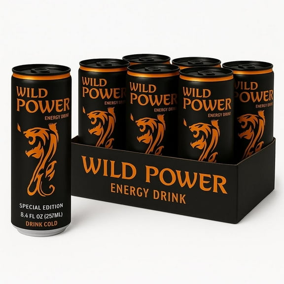 Wild Power Energy Drink 8.4Fl.oz / 6 Pack Quick Energy Booster Drink. Best Mix:, Healthy Ginseng, Taurine, and B-group vitamins. Quick Energy Booster Drink.