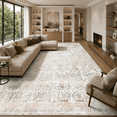 thumbnail image 4 of Lahome Large Washable Area Rug 10'x14', Beige Neutral Oriental Farmhouse Rugs for Living Room, Soft Non-Slip Low Pile Carpet for Bedroom Office Dining Room, Beige, 4 of 12