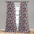 thumbnail image 4 of Ambesonne Botanical Curtains, Modern Tropical Leaves, Pair of 28"x95", Dried Rose Dark Teal, 4 of 4
